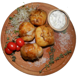 картошка в свиной сетке