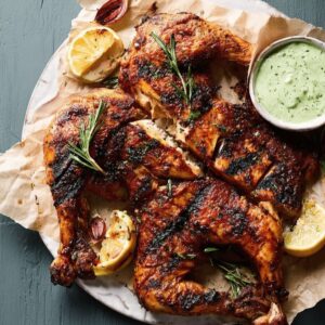 Курча табака на мангалі